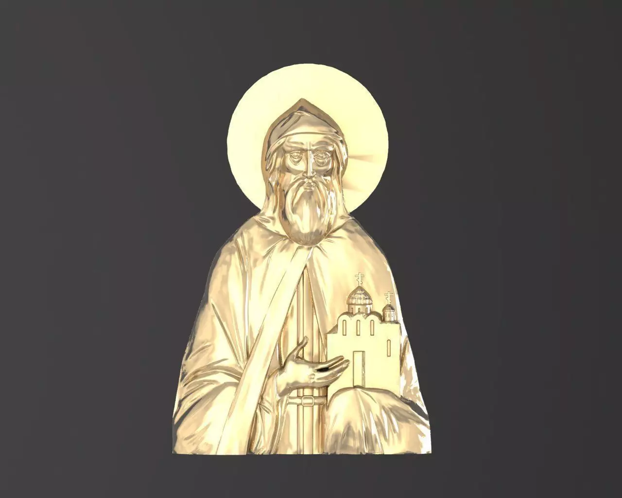 Russian icon Holy Daniill 046 3D print model_0