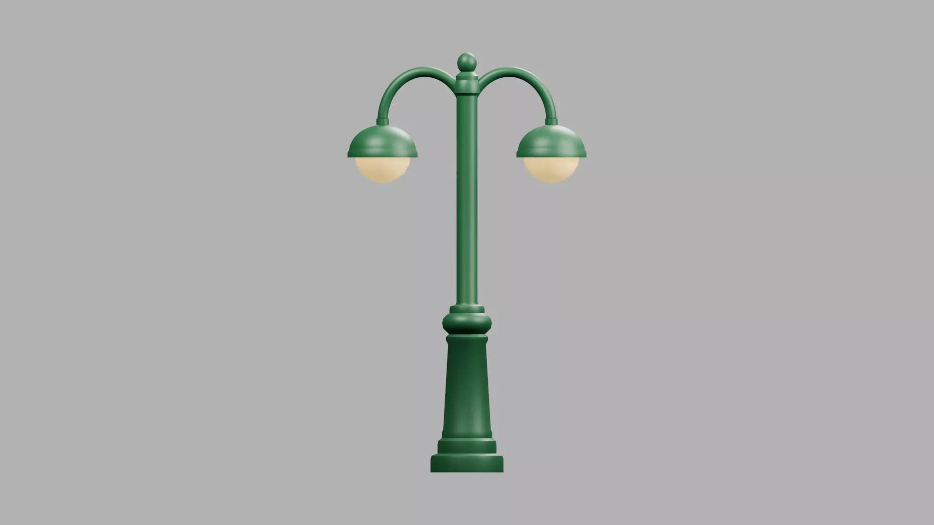 Green Double Arm Street Lamp Low-poly 3D model