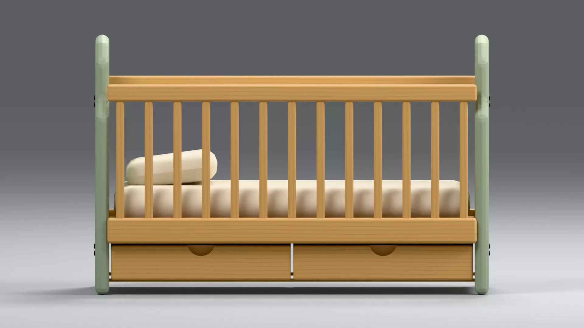 Sage and Timber Infant Bed Low-poly 3D model