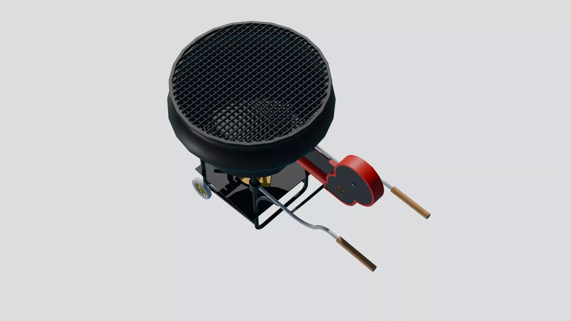 Outdoor BBQ Grill Charcoal Barbecue Cooker 3D Model 3D model