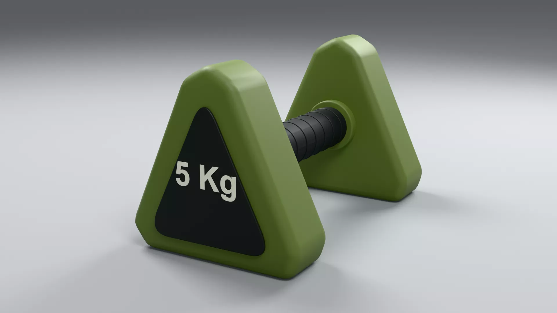 Green Triangular Hand Weight Low-poly 3D model