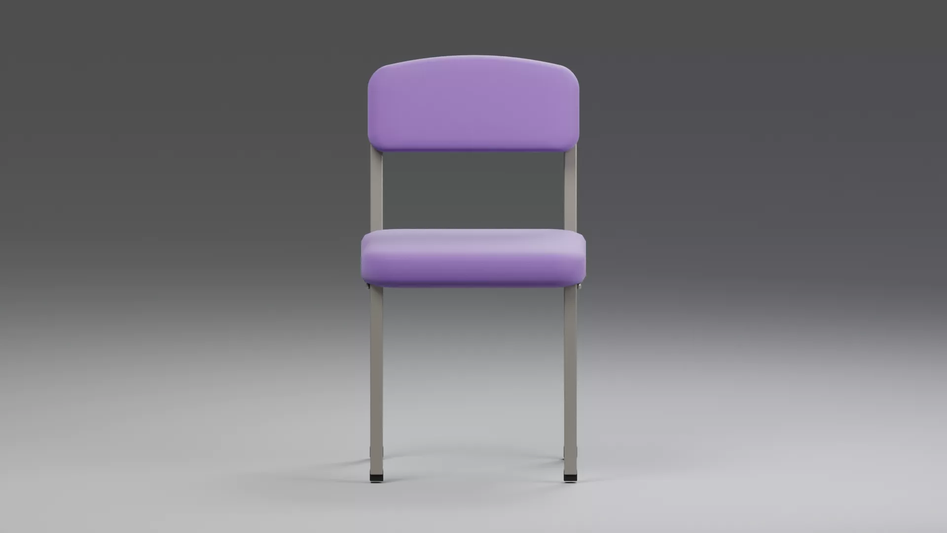 Lavender Padded Chair with Metal Legs Low-poly 3D model