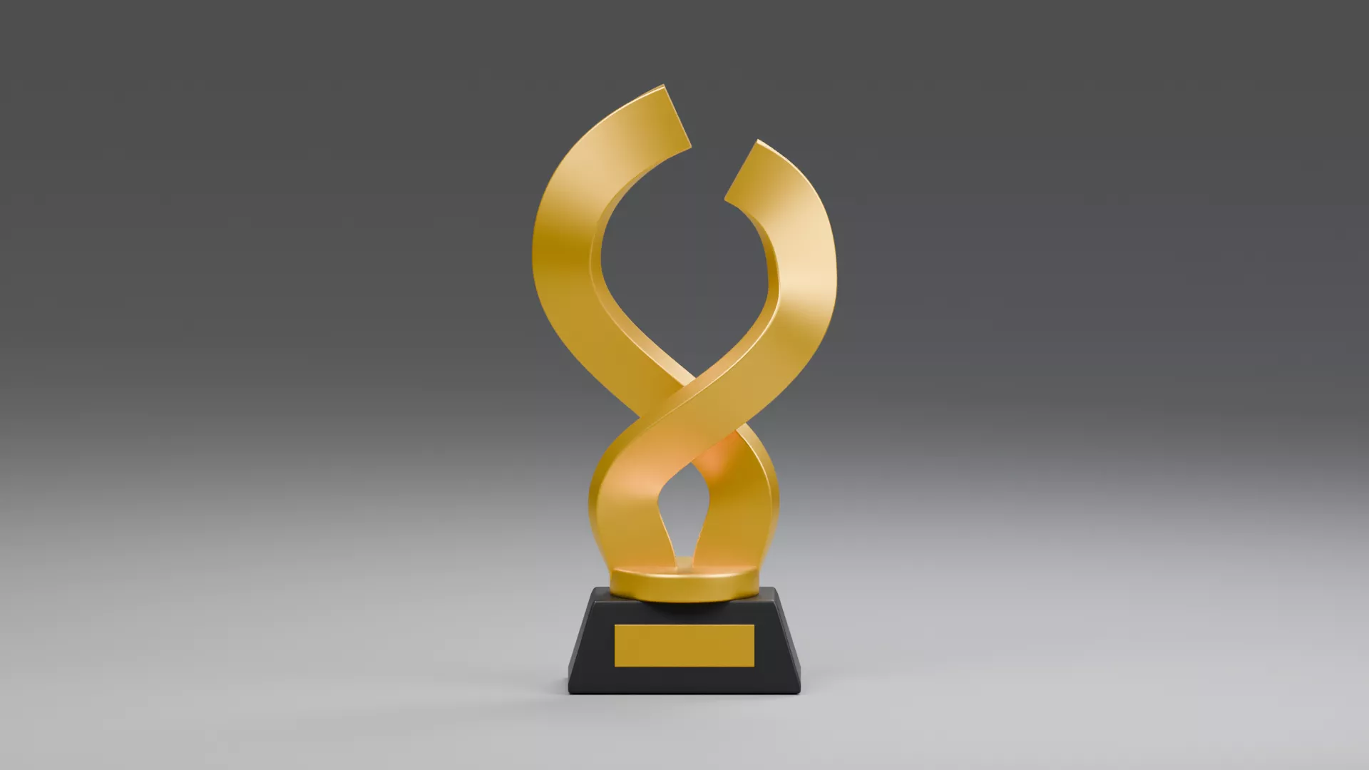 Golden Spiral Award on Black Plinth Low-poly 3D model