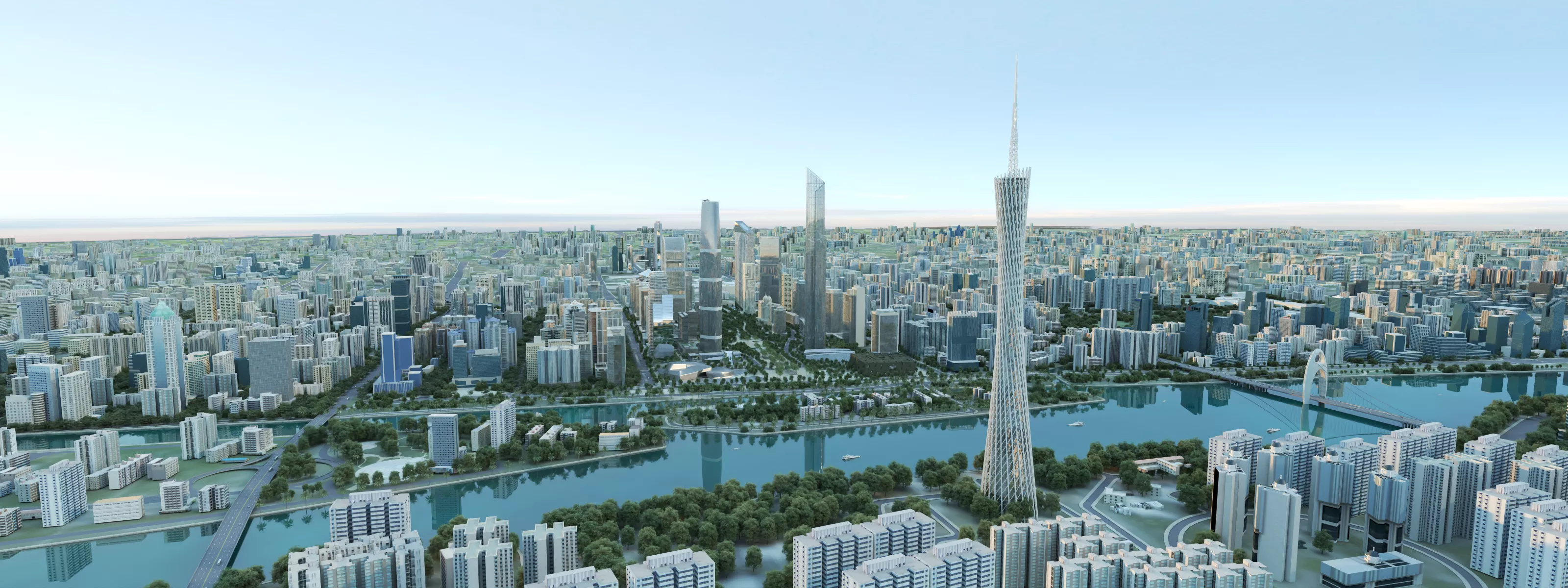 Guangzhou City Low-poly 3D model
