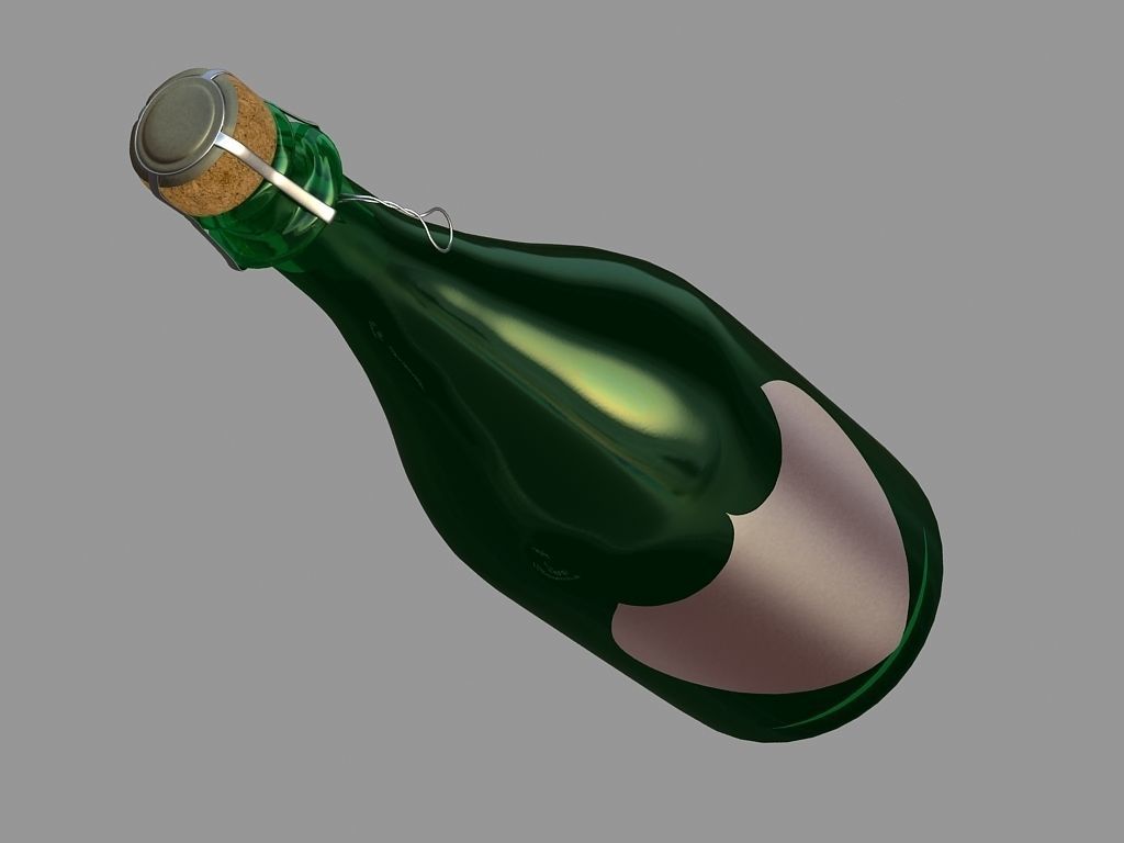 Champanger Bottle 3D model_1