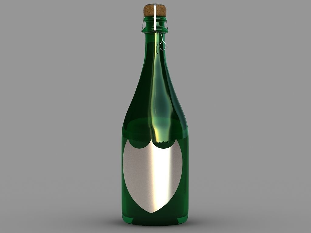 Champanger Bottle 3D model_2