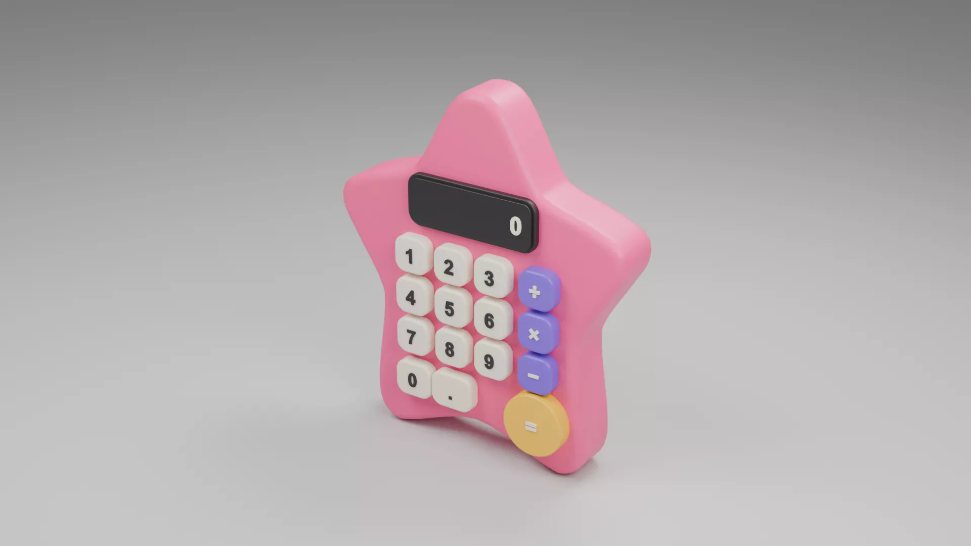 3D model Pink Star Shaped Calculator VR / AR / low-poly | CGTrader
