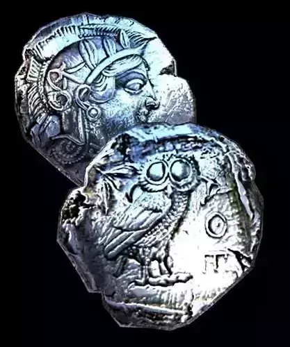 Greek Athens coin Low-poly 3D model