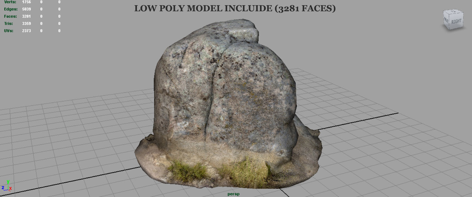 Rock 19 Low-poly 3D model_9