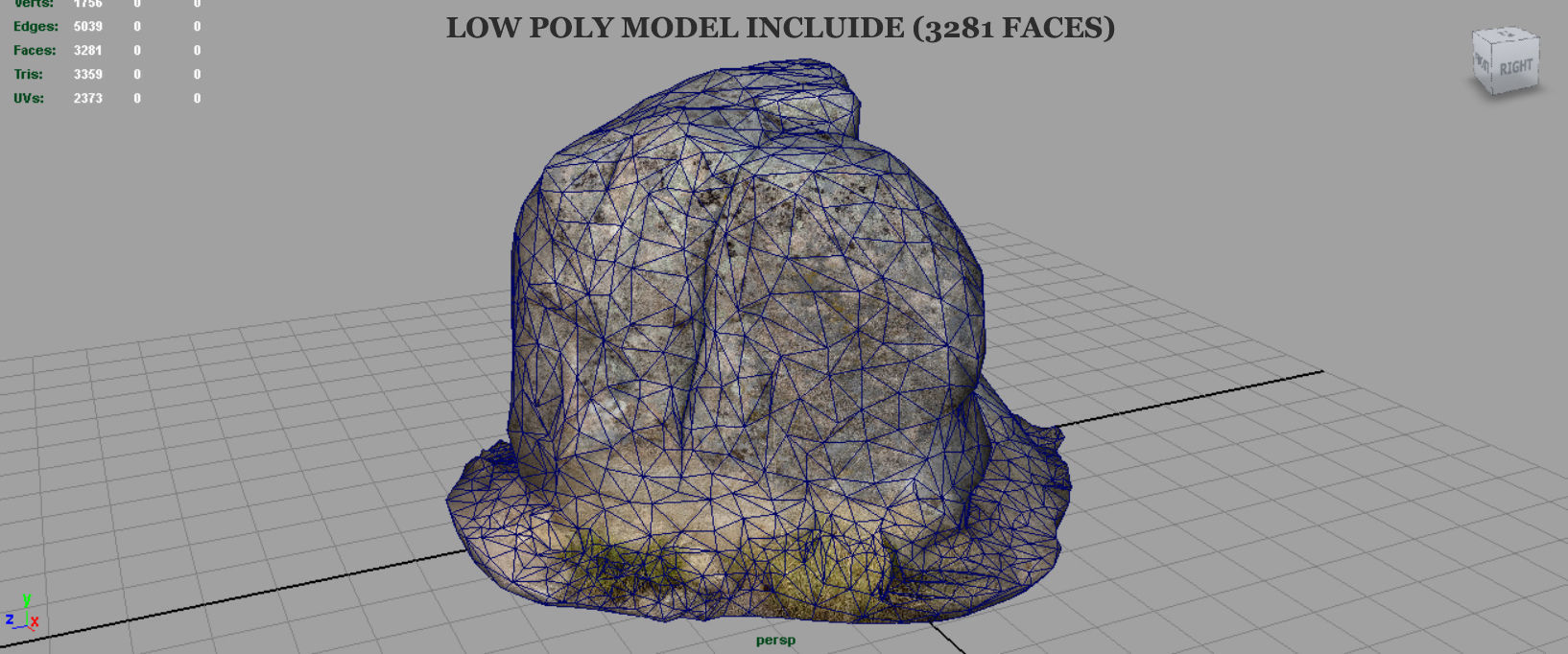 Rock 19 Low-poly 3D model_8