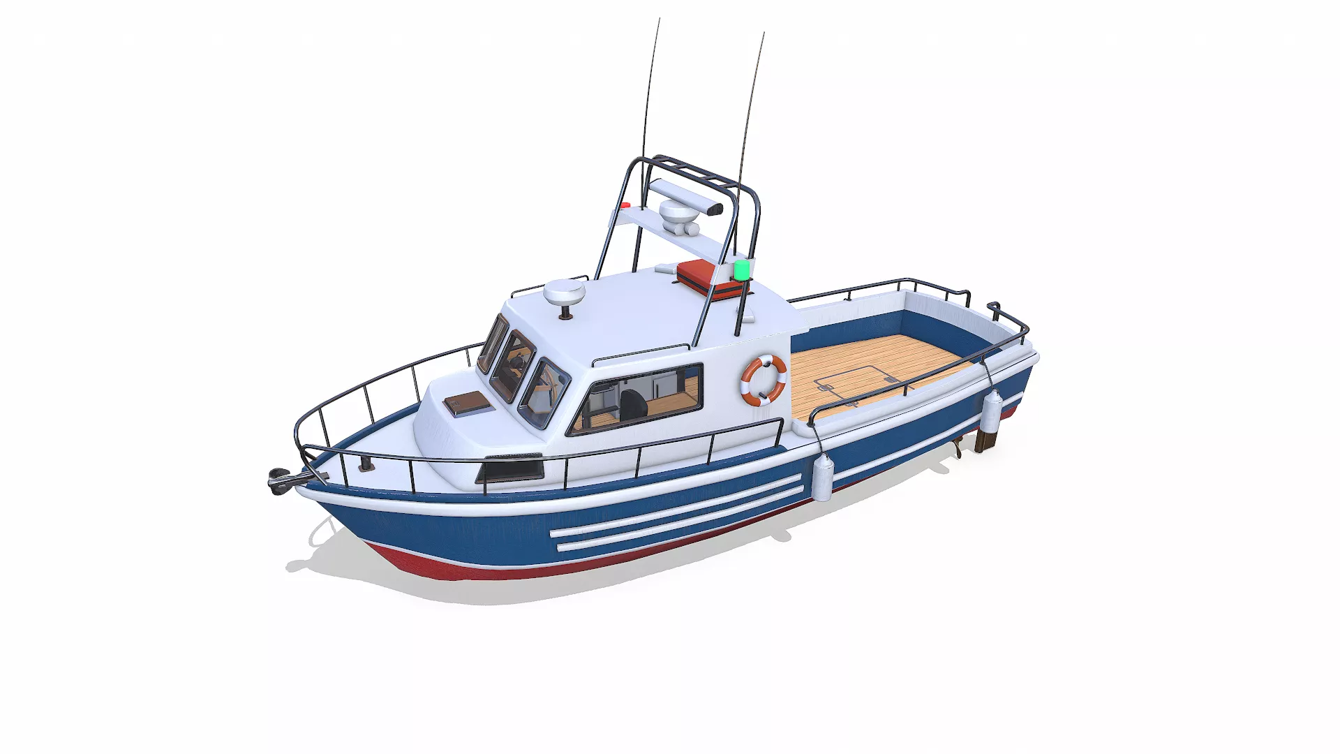 Fishing Boat With Interior 01 Low-poly PBR Low-poly 3D model