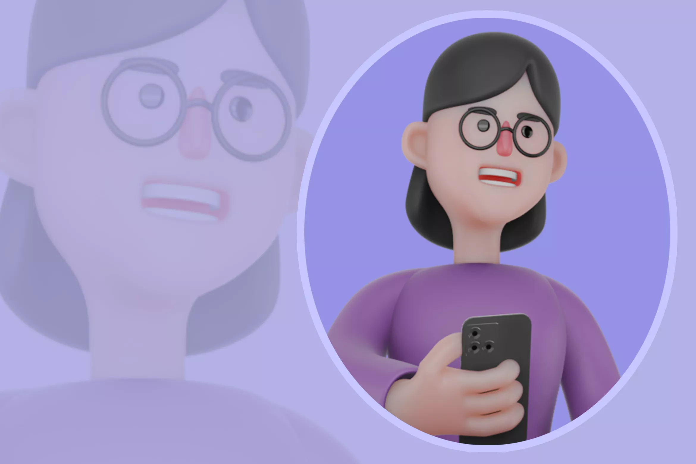 Virtual Cutscene Stylized 3D Female Character - Tense Girl Sitting with Phone 3D model ...
