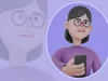 Stylized 3D Female Character - Tense Girl Sitting with Phone 3D model ...