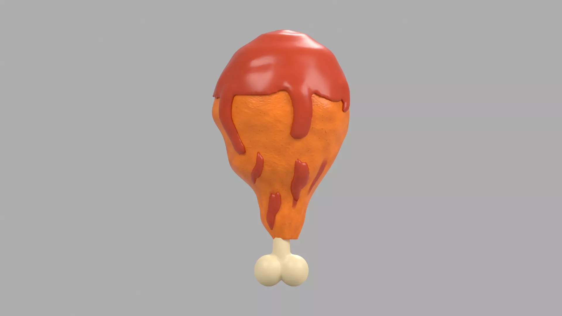 Sauce Glazed Chicken Drumstick Low-poly 3D model