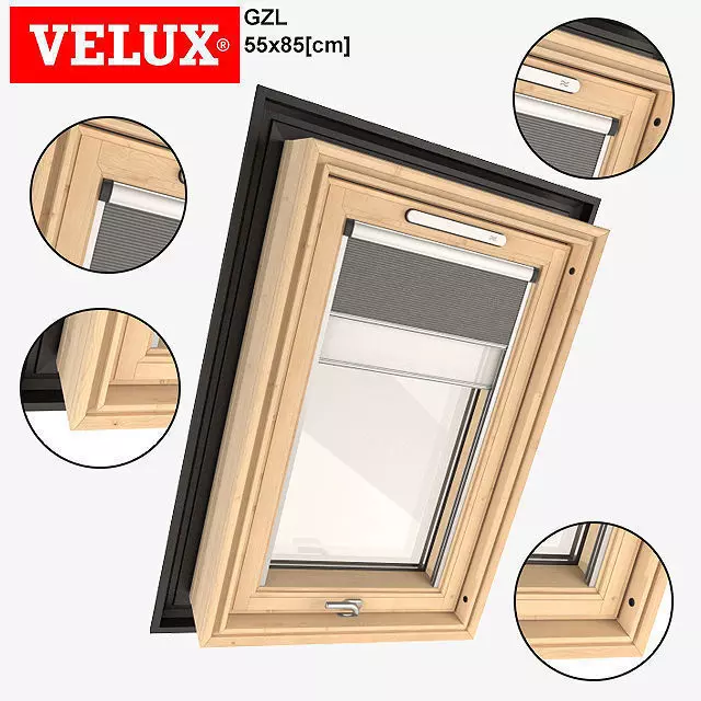 VELUX roof window GZL 3D model_0