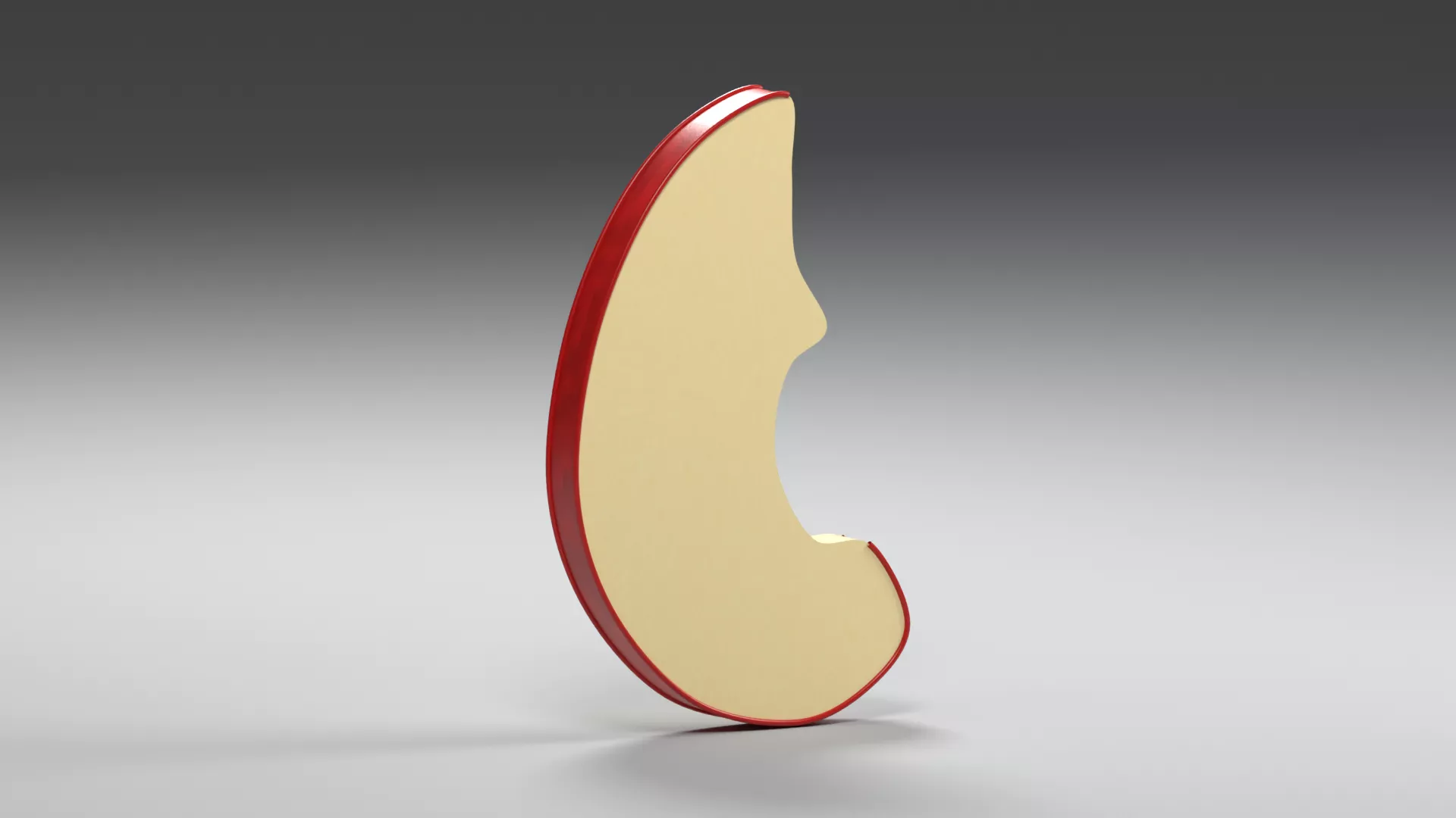 Smooth Crescent Apple Slice Low-poly 3D model