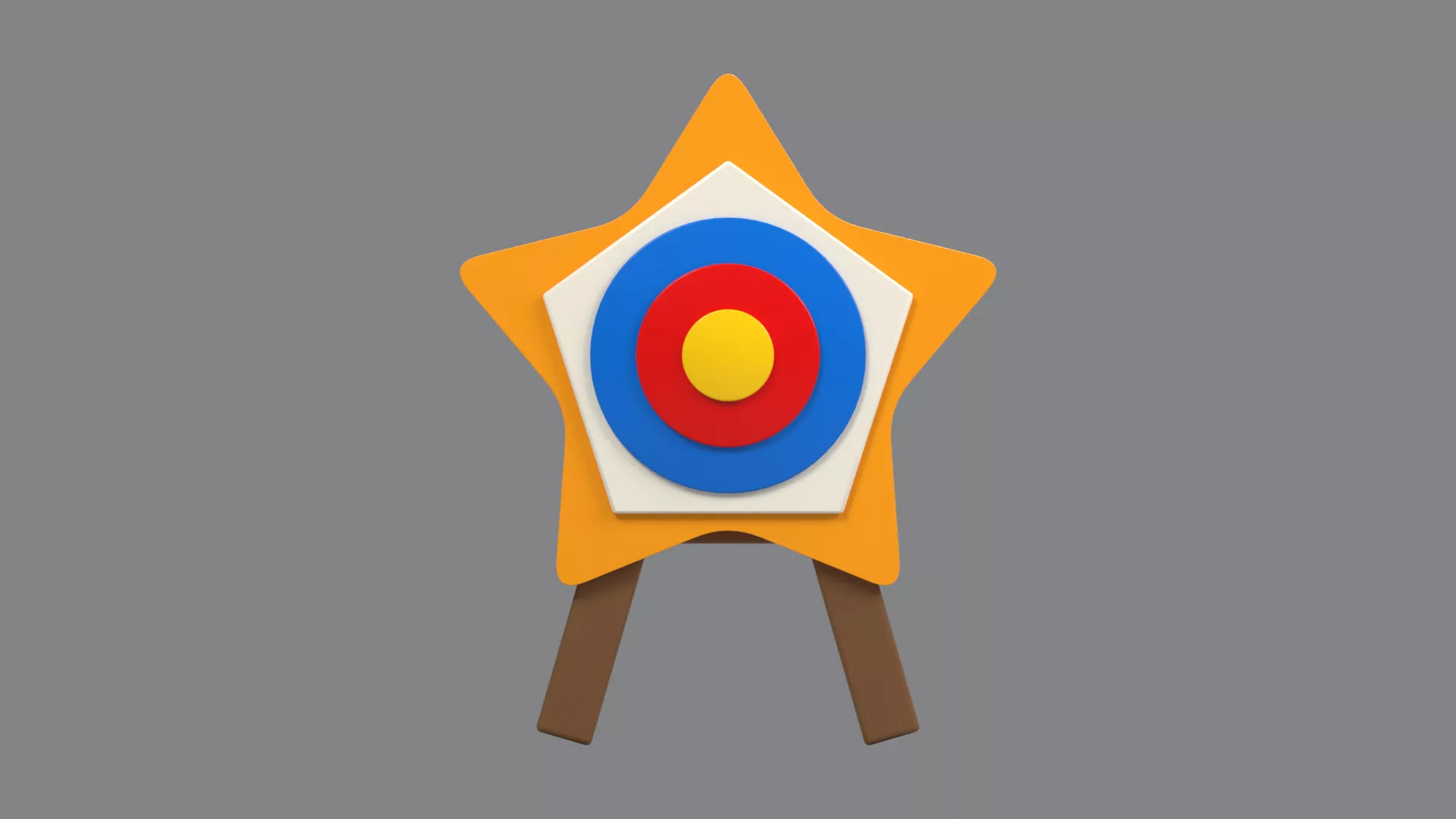 Star Framed Archery Target on Wood Legs Low-poly 3D model