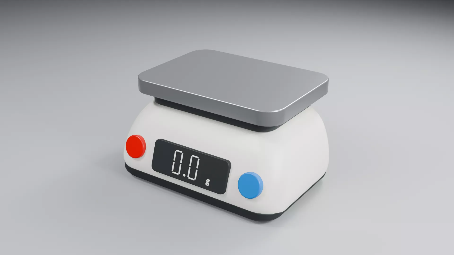 White Electronic Weighing Scale with Flat Platform Low-poly 3D model