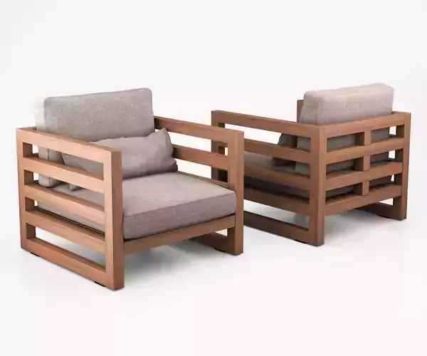 Manhattan Reclaimed Teak Outdoor Club Chair 3D model