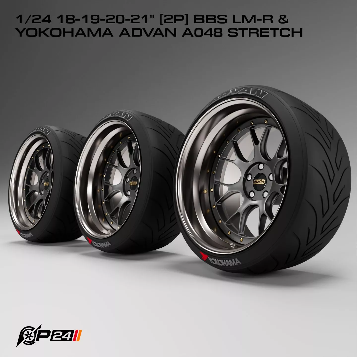 期間限定値下げ 【美品】BBS LM 19inc・YOKOHAMA ADVAN 1-24th 18-19-20-21 inches 2P BBS LM-R and Yokohama Advan A048