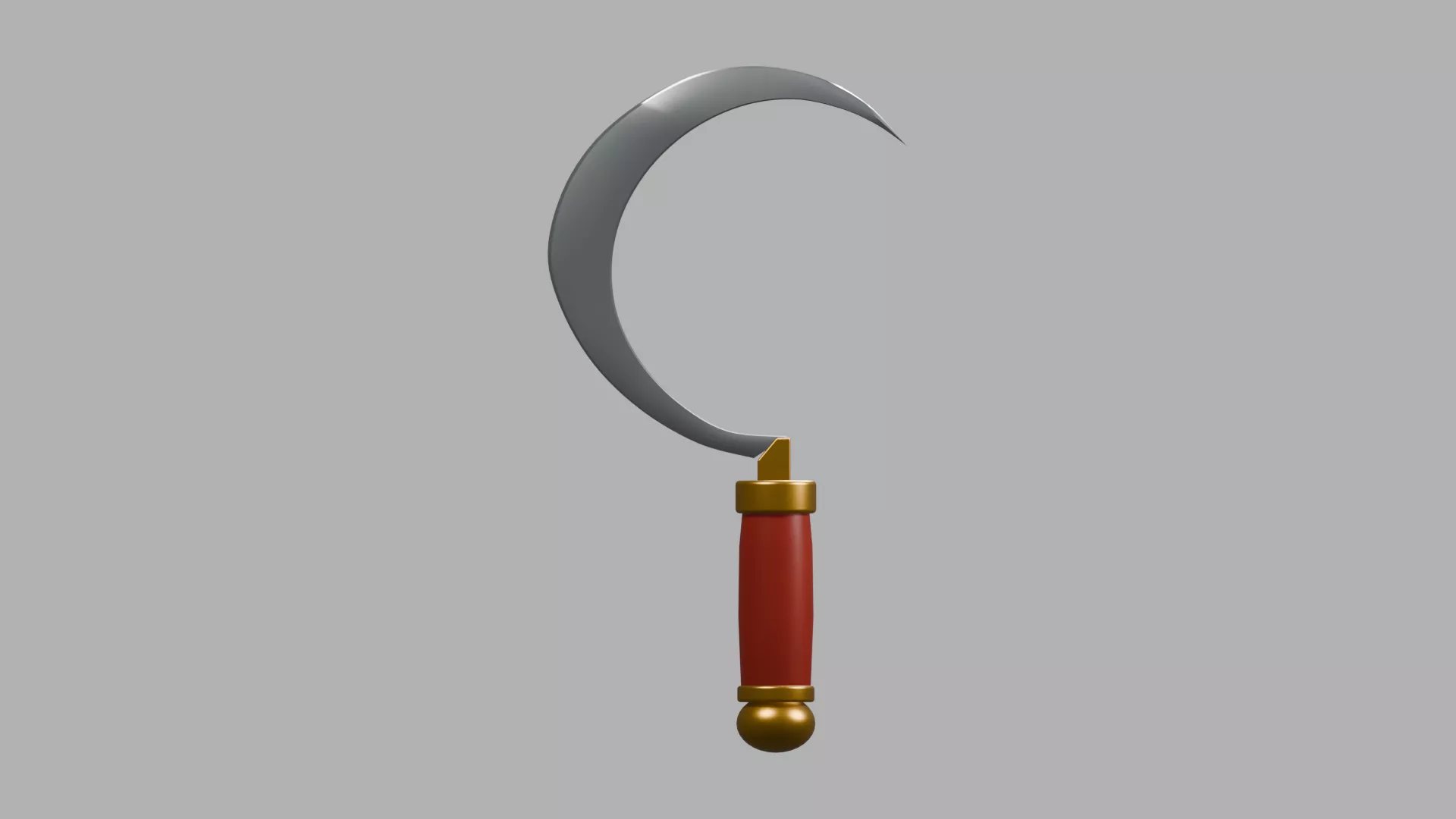Dark Reaping Blade with Red Gold Handle Low-poly 3D model
