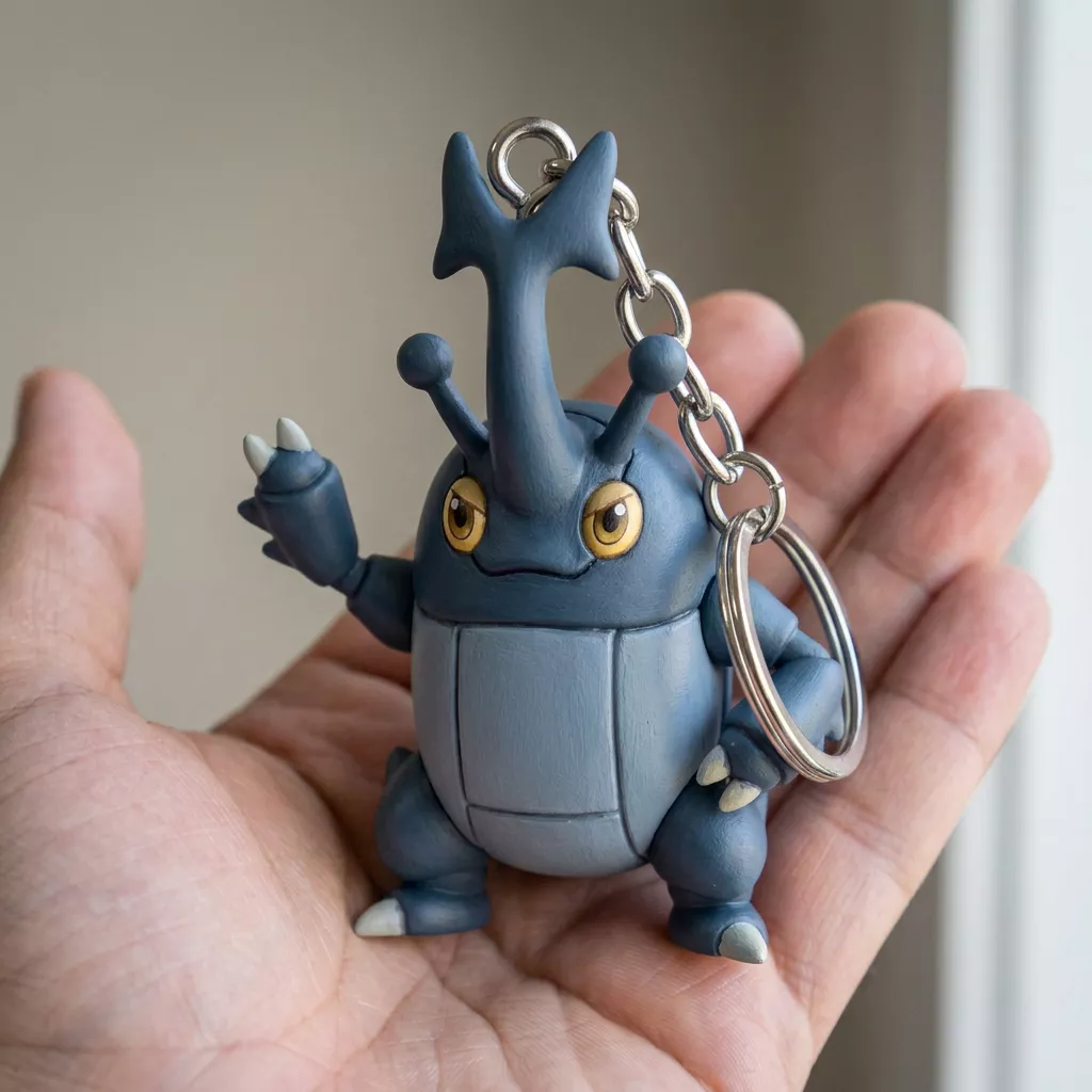 Heracross Pokemon Keychain 3D Printable STL Model 3D print model