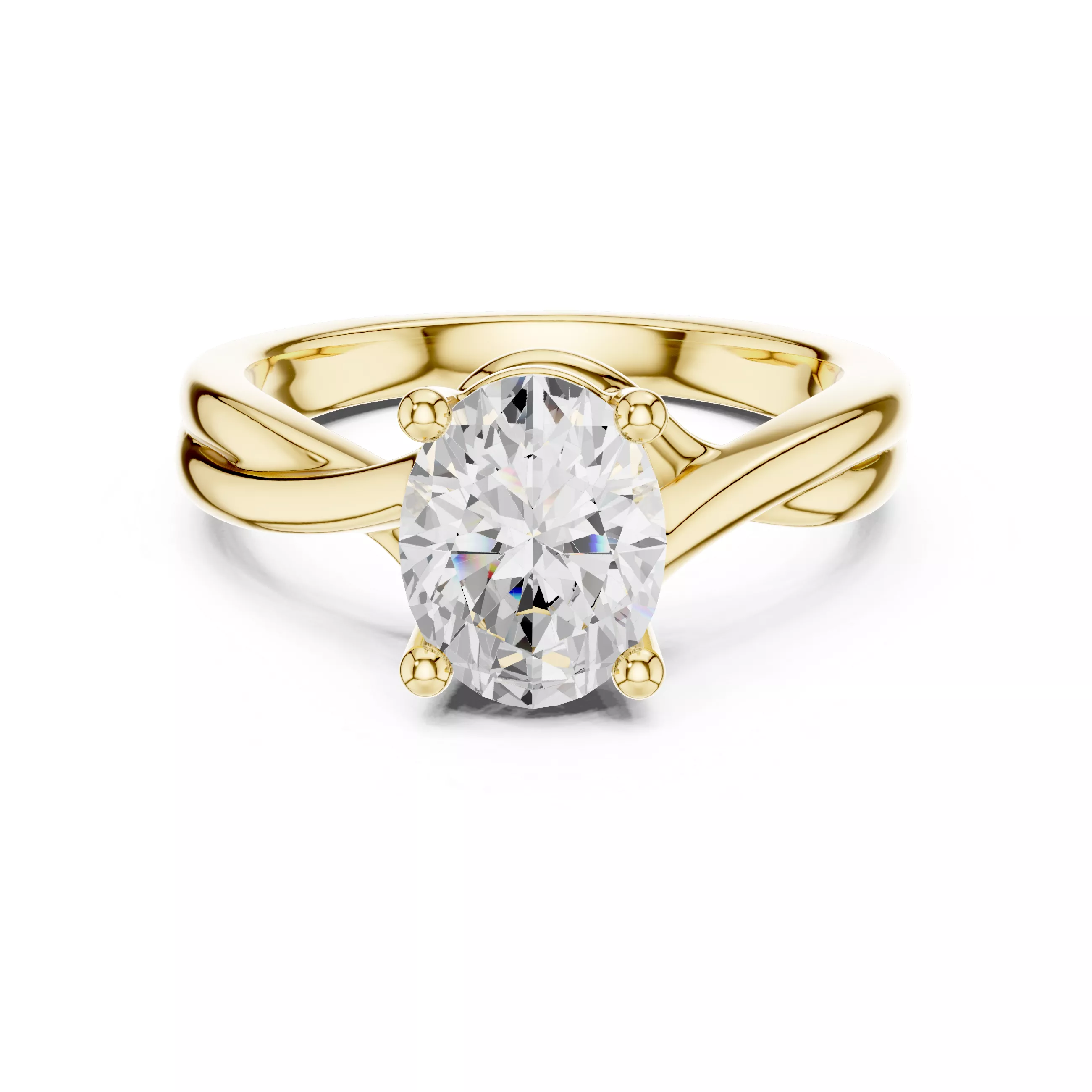 Oval Engagement Ring 3D print model