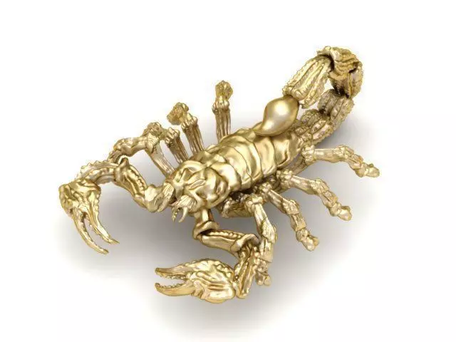 Pendant scorpion in gold 3D print model_0