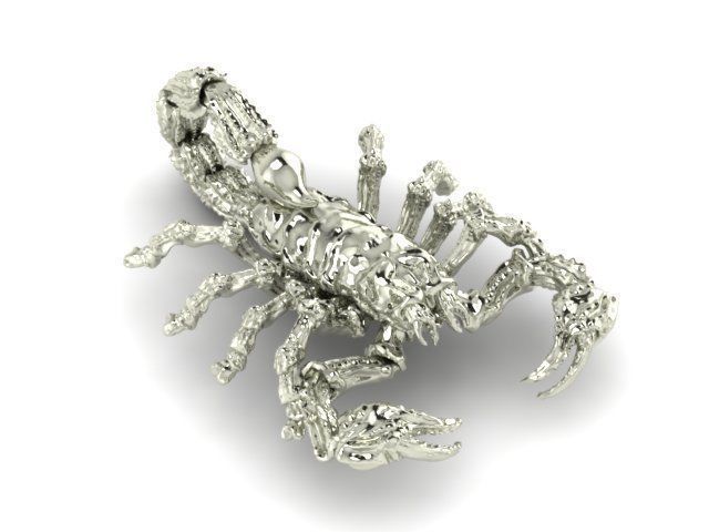 Pendant scorpion in gold 3D print model_1
