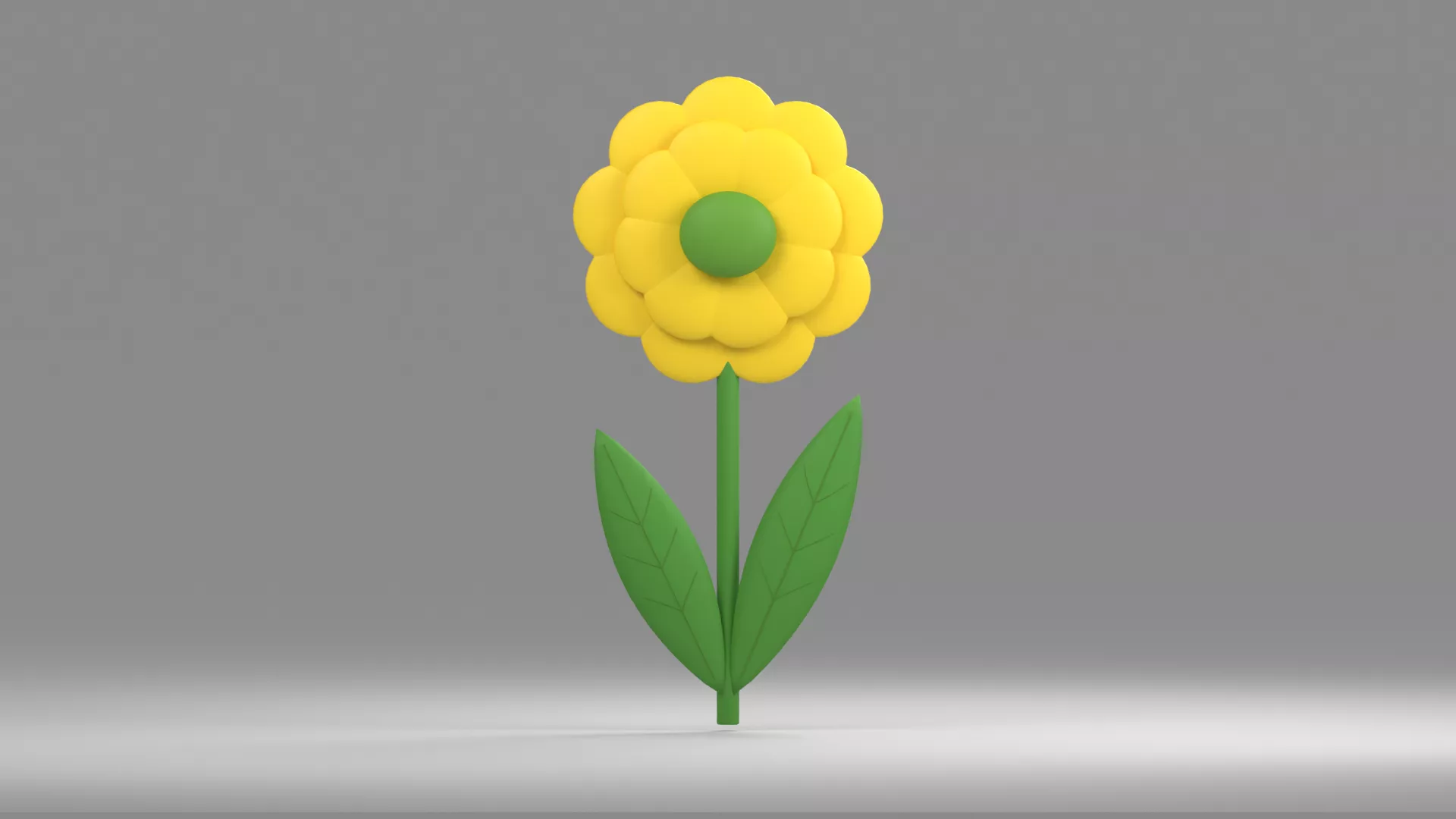 Double Petal Yellow Daisy Low-poly 3D model