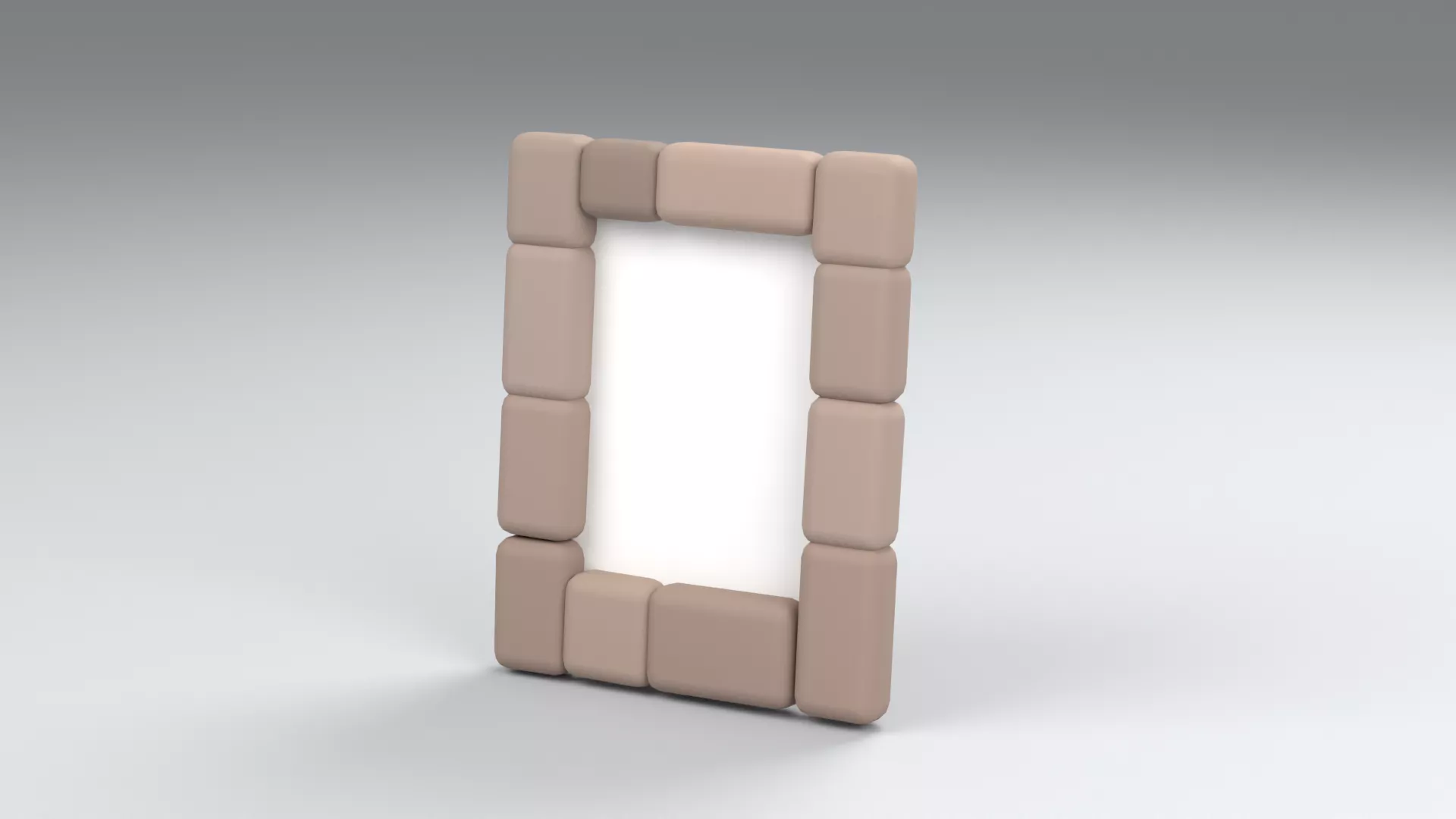 Beige Block Border Photo Frame Low-poly 3D model
