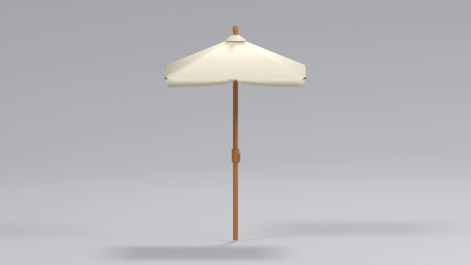 Cream Garden Umbrella with Subtle Motifs Low-poly 3D model
