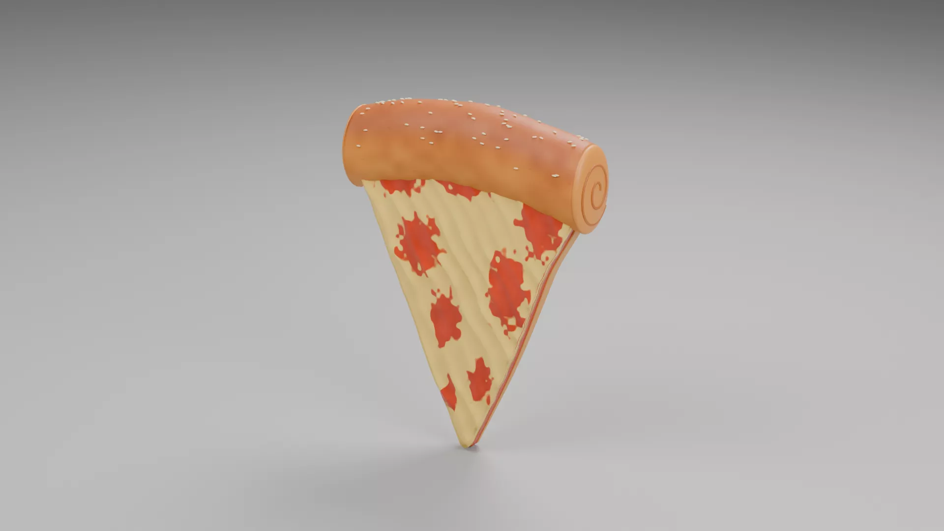 Tomato Topped Triangular Pizza Portion Low-poly 3D model