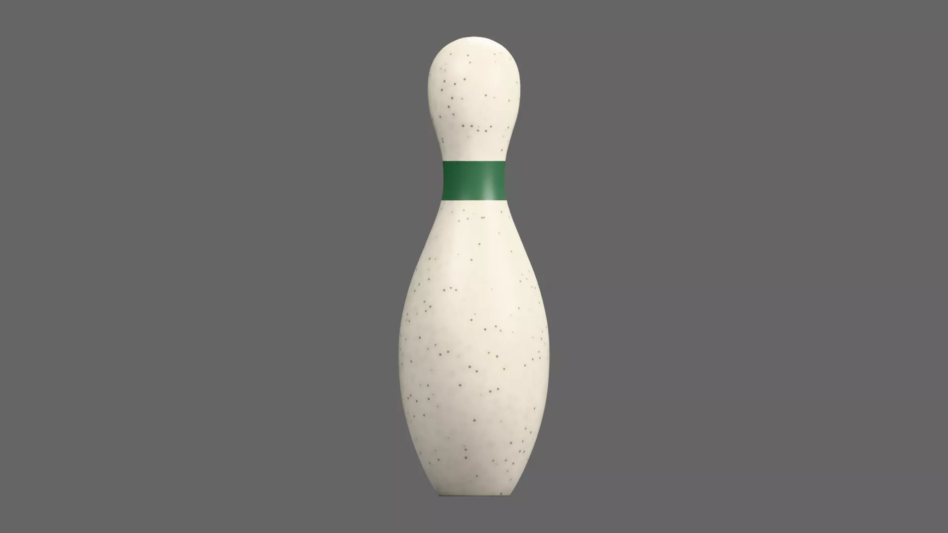 White Bowling Pin with Green Neck Band Low-poly 3D model
