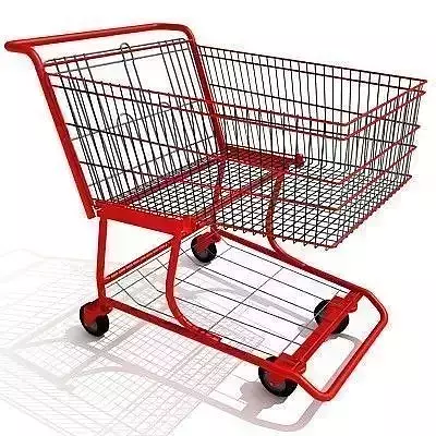 Red Shopping Cart 3D model