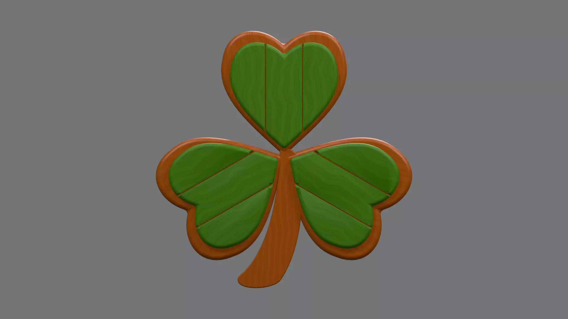 Wood Backed Three Leaf Clover Low-poly 3D model