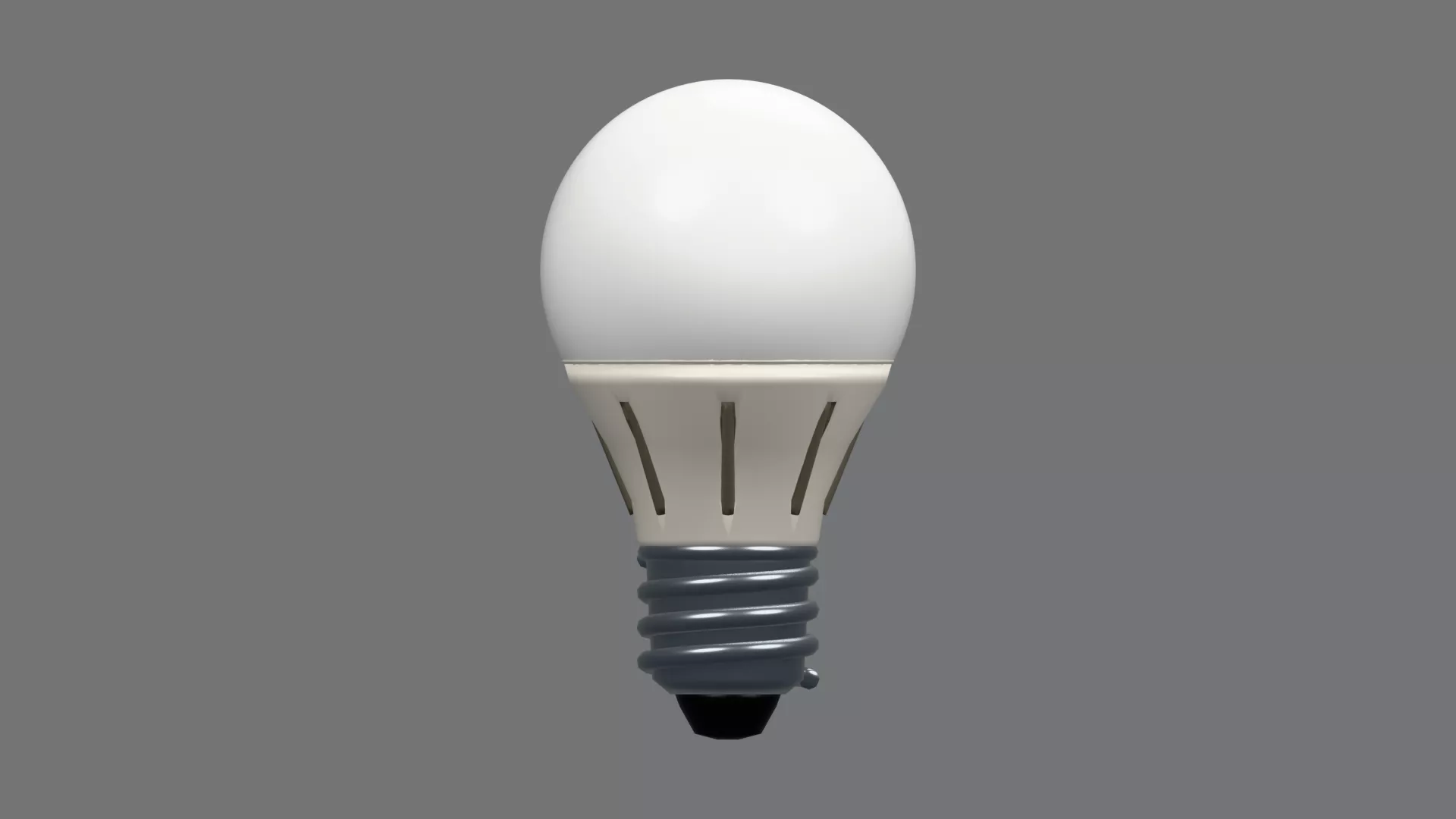 White LED Bulb with Vented Body Low-poly 3D model