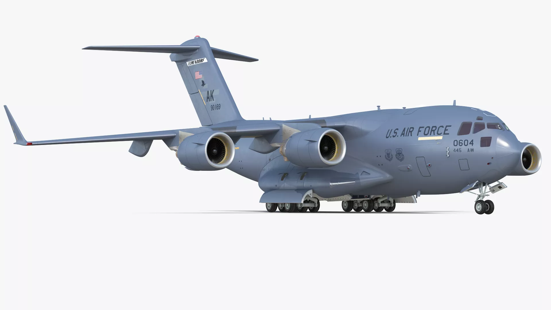 Boeing C17 Globemaster III Transport Aircraft Rigged 3D model