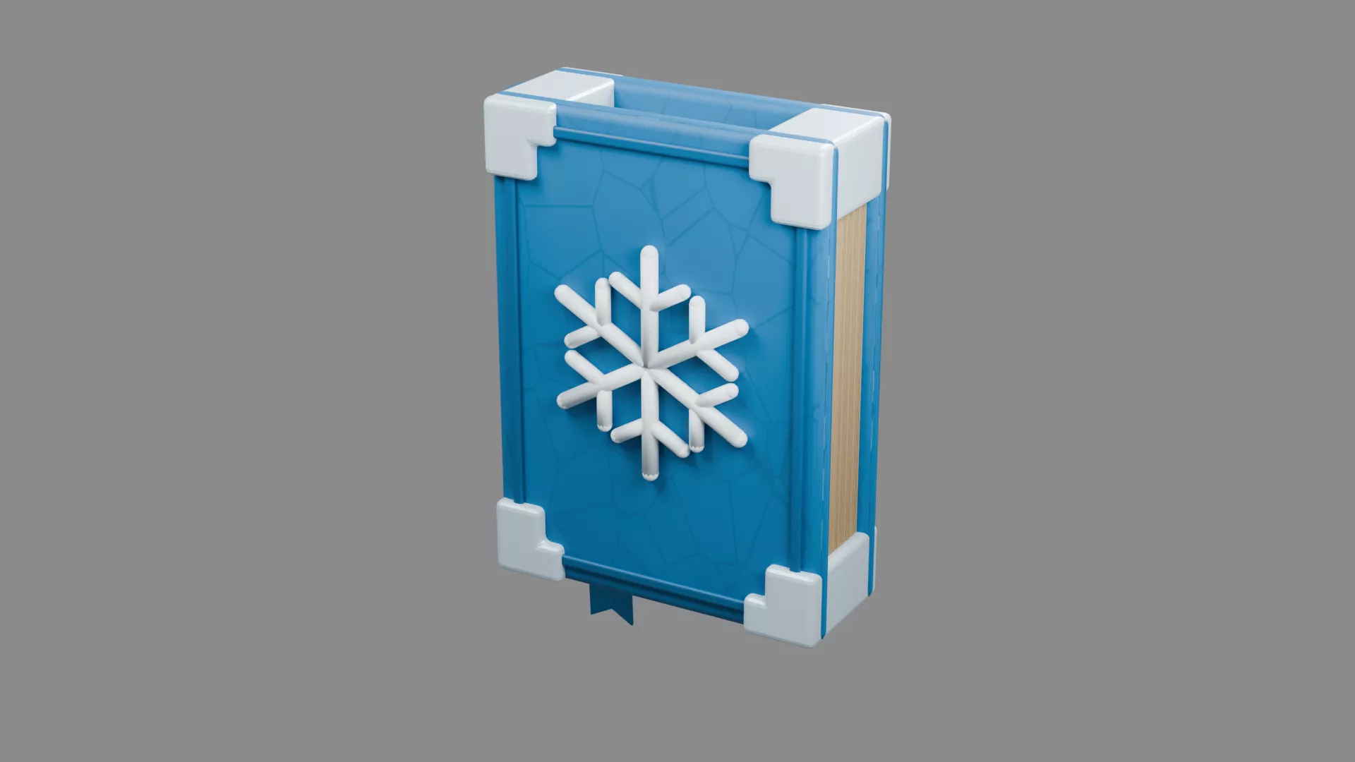 Blue Frost Tome with Silver Snowflake Low-poly 3D model