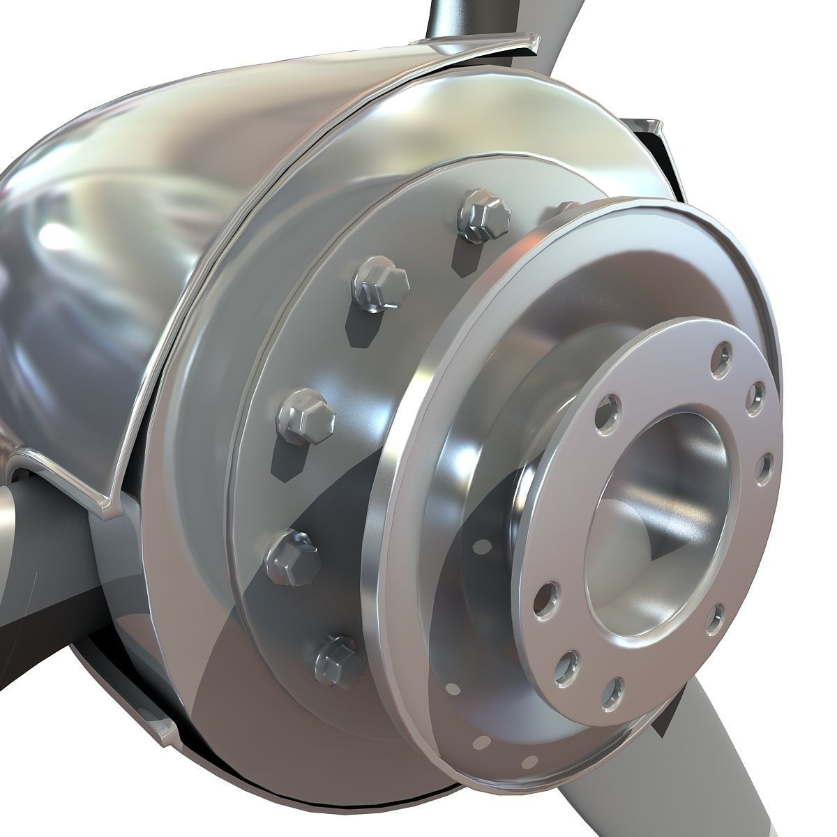 Red Stripe Propeller Blade 3D model_5