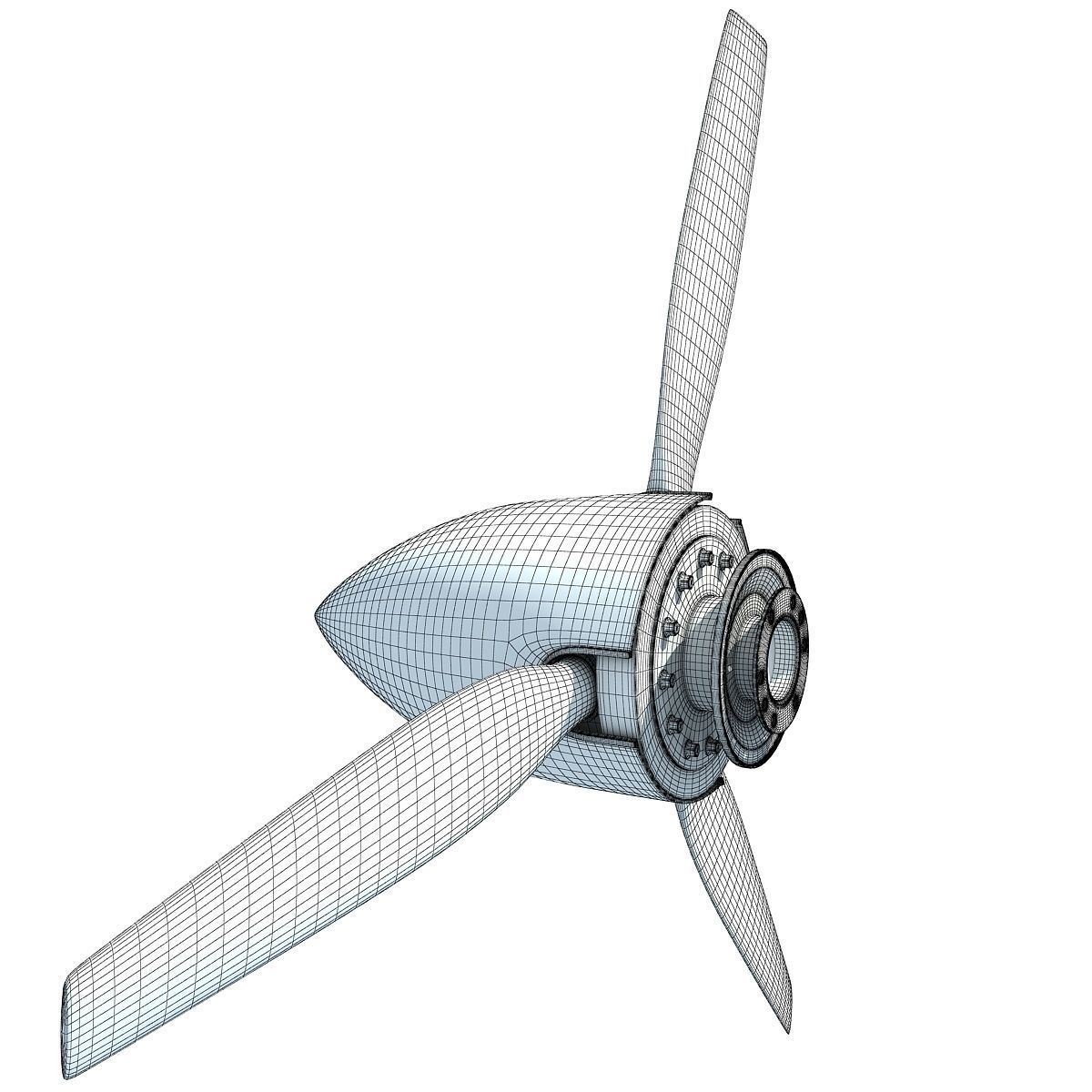 Red Stripe Propeller Blade 3D model_7