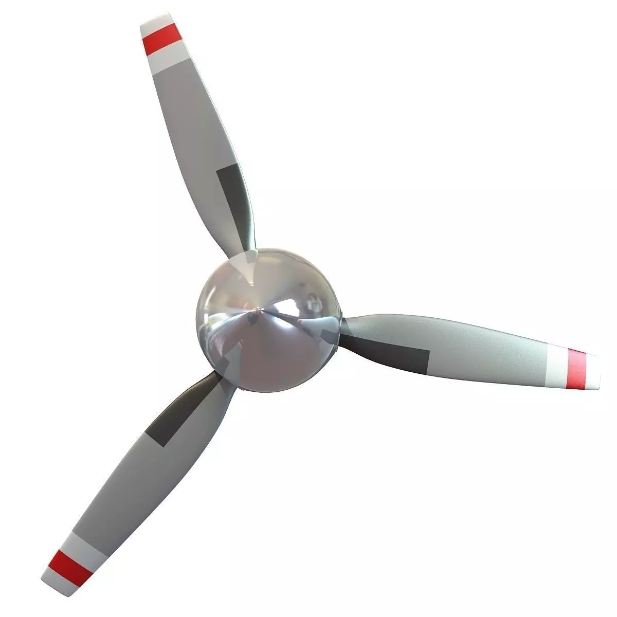 Red Stripe Propeller Blade 3D model_0