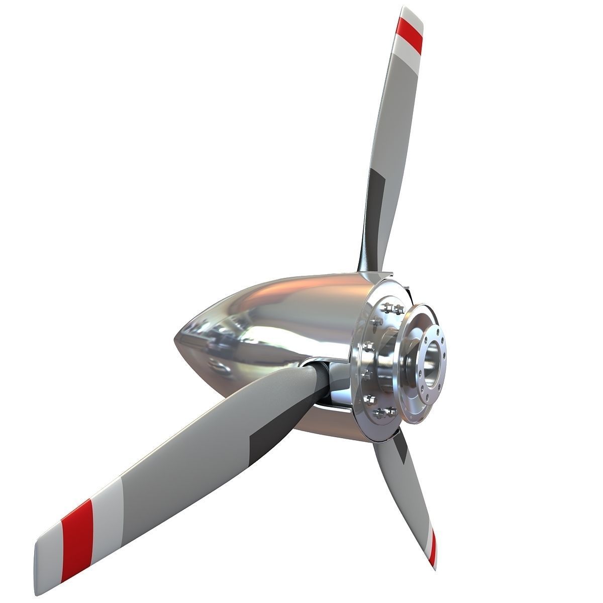 Red Stripe Propeller Blade 3D model_4