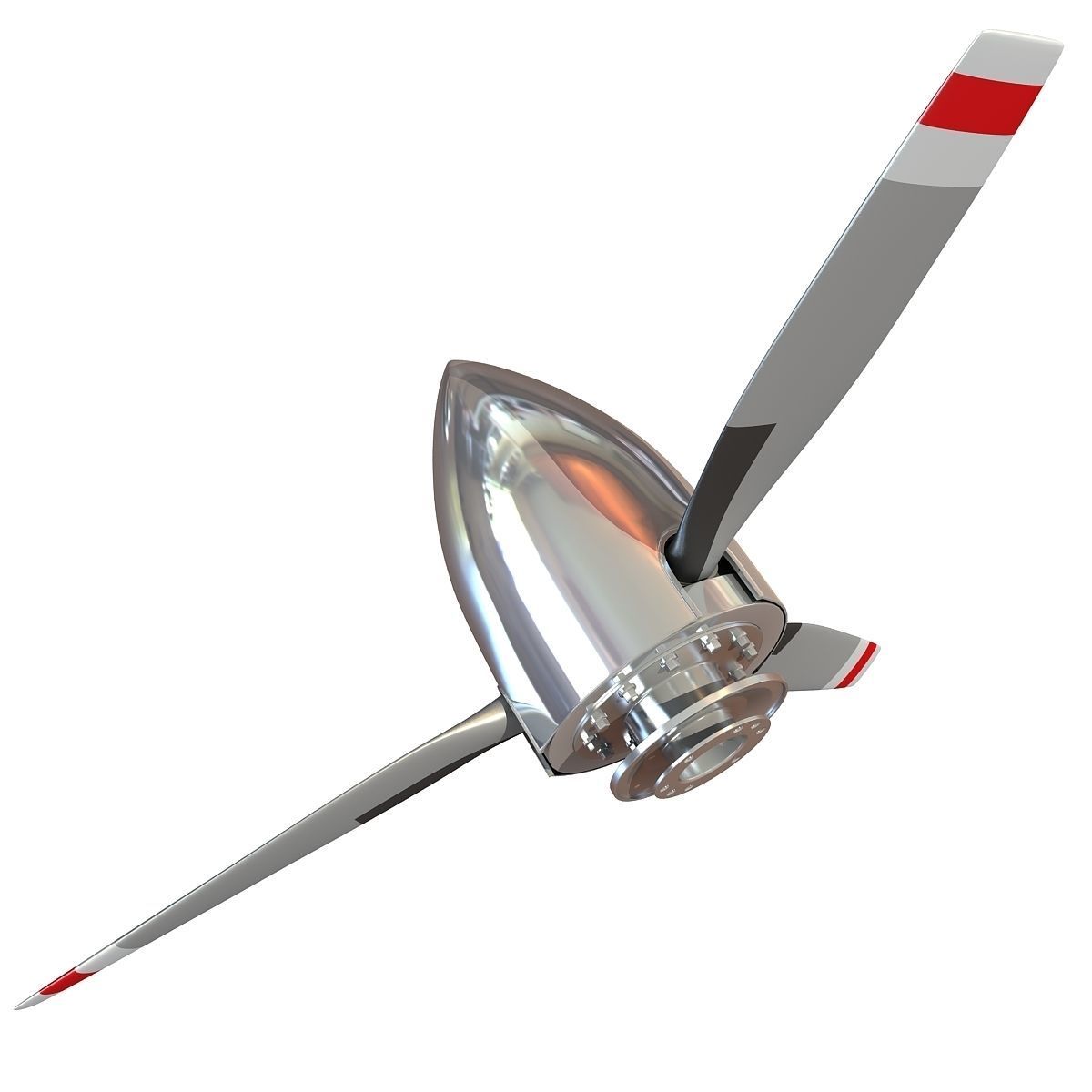 Red Stripe Propeller Blade 3D model_3
