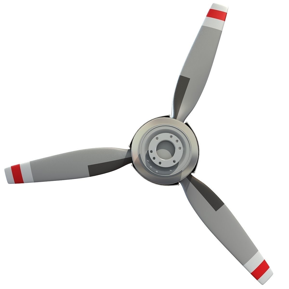 Red Stripe Propeller Blade 3D model_2