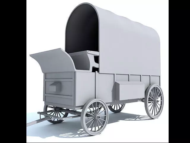 Old West Carriage 3D model_0