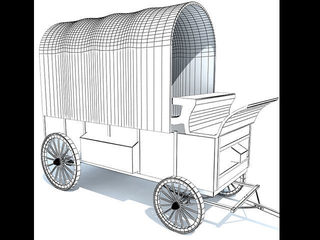 Old West Carriage 3D model_6