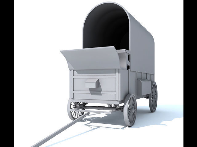 Old West Carriage 3D model_2