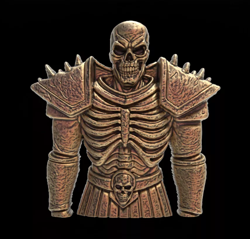 3D Undead Skull Warrior Armor Bas Relief Sculpt 3D print model