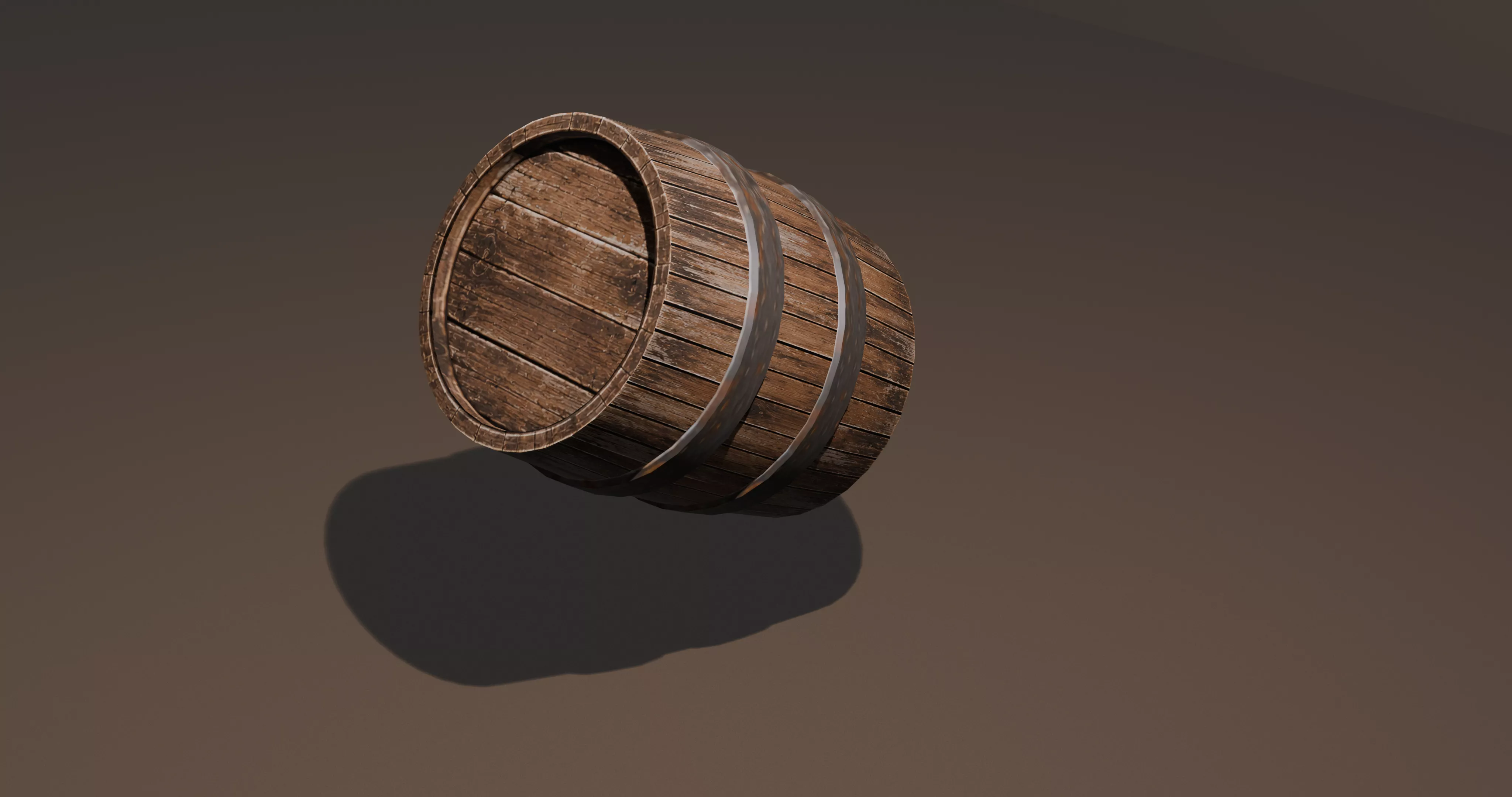 Old Wooden Barrel Free low-poly 3D model